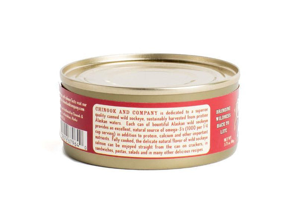 3.75 oz. Canned Skinless-Boneless Wild Sockeye Salmon.